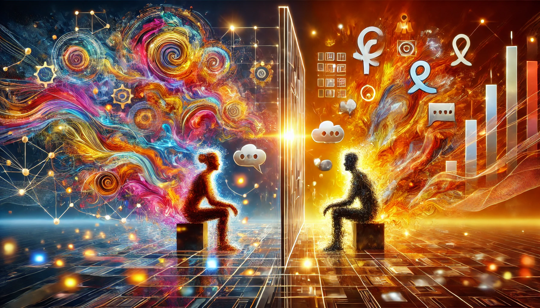 Conceptual digital artwork illustrating communication barriers and solutions.